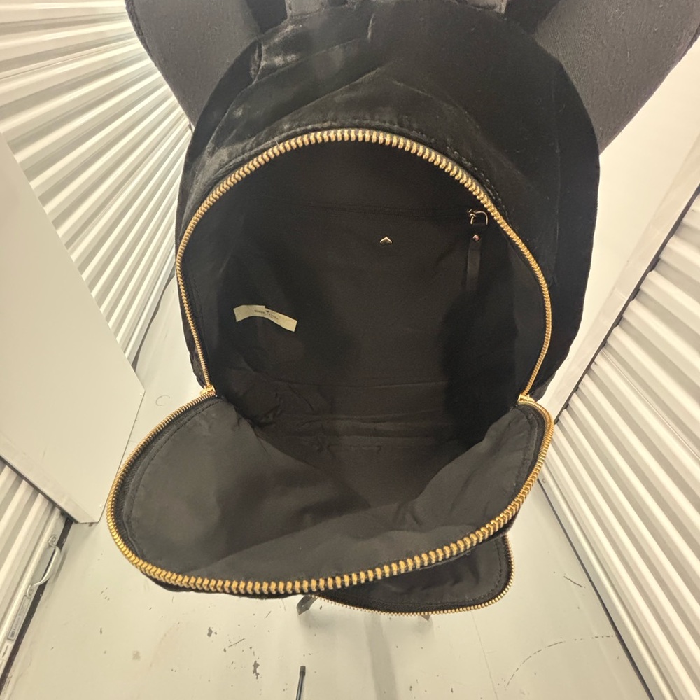 Kate Spade Black Velvet Backpack-Watson Lane Velvet Hartley - Picture 14 of 16